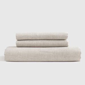 Quince European Linen Fitted Sheet Set Full